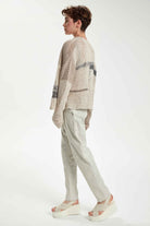 Hand Knitted Cotton Cardigan - Original Light Beige by Umit Unal — view 5