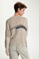 Hand Knitted Cotton Cardigan - Original Light Beige by Umit Unal — view 3