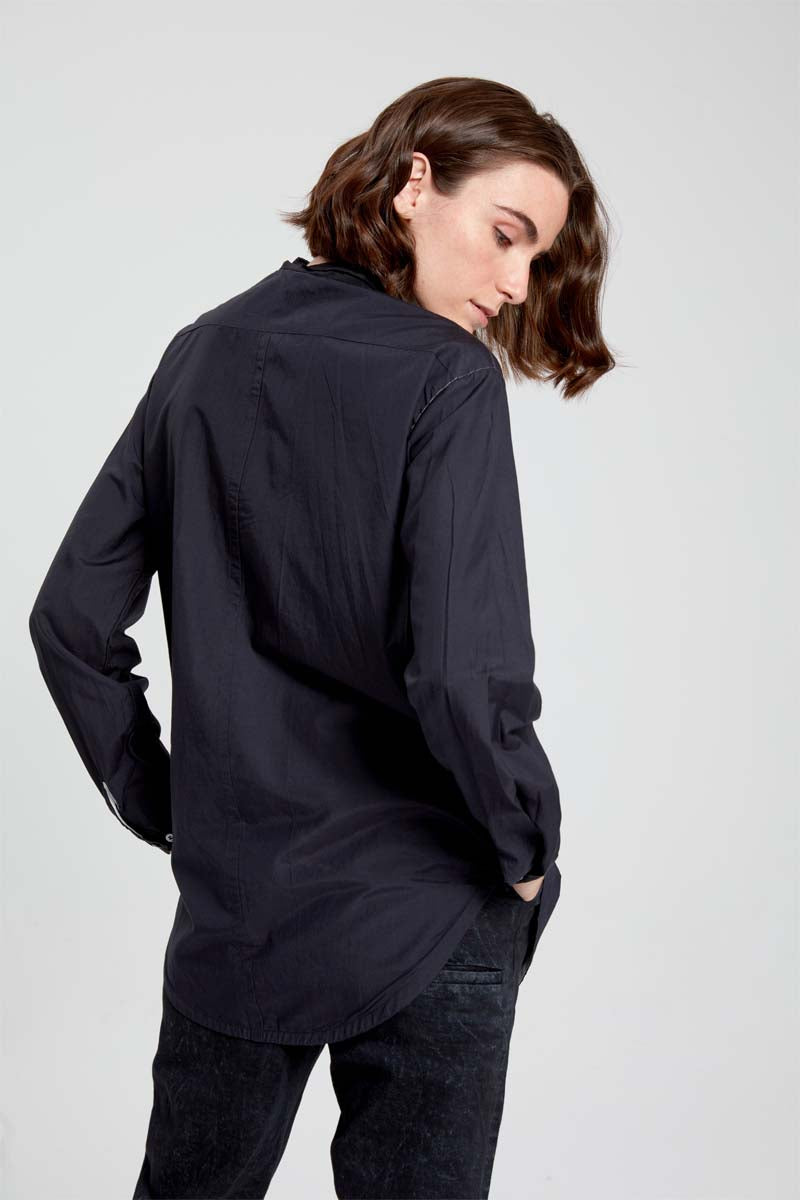 Button Down Blouse - Original Jet Black by Umit Unal — view 3