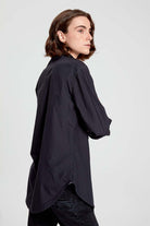 Button Down Blouse - Original Jet Black by Umit Unal — alternate view