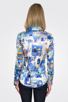 Safari Fitted Blouse - Blue Greece by Unbreakable Evolution — alternate view