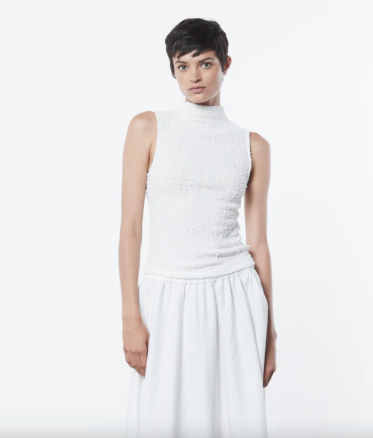 Puckered Sleeveless High Neck - Undyed by Enza Costa | 25 South Boutiques