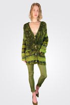 Jacquard Knit Cardigan - Verde by Pierre Louise Mascia — alternate view