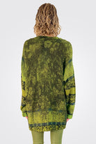 Jacquard Knit Cardigan - Verde by Pierre Louise Mascia — view 3
