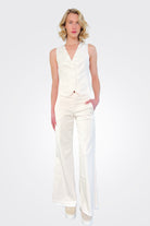 Flare Trousers - White Sand by European Culture | 25 South Boutiques