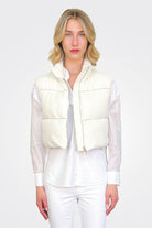 Cropped Puffer Vest - Off White by Peserico — alternate view