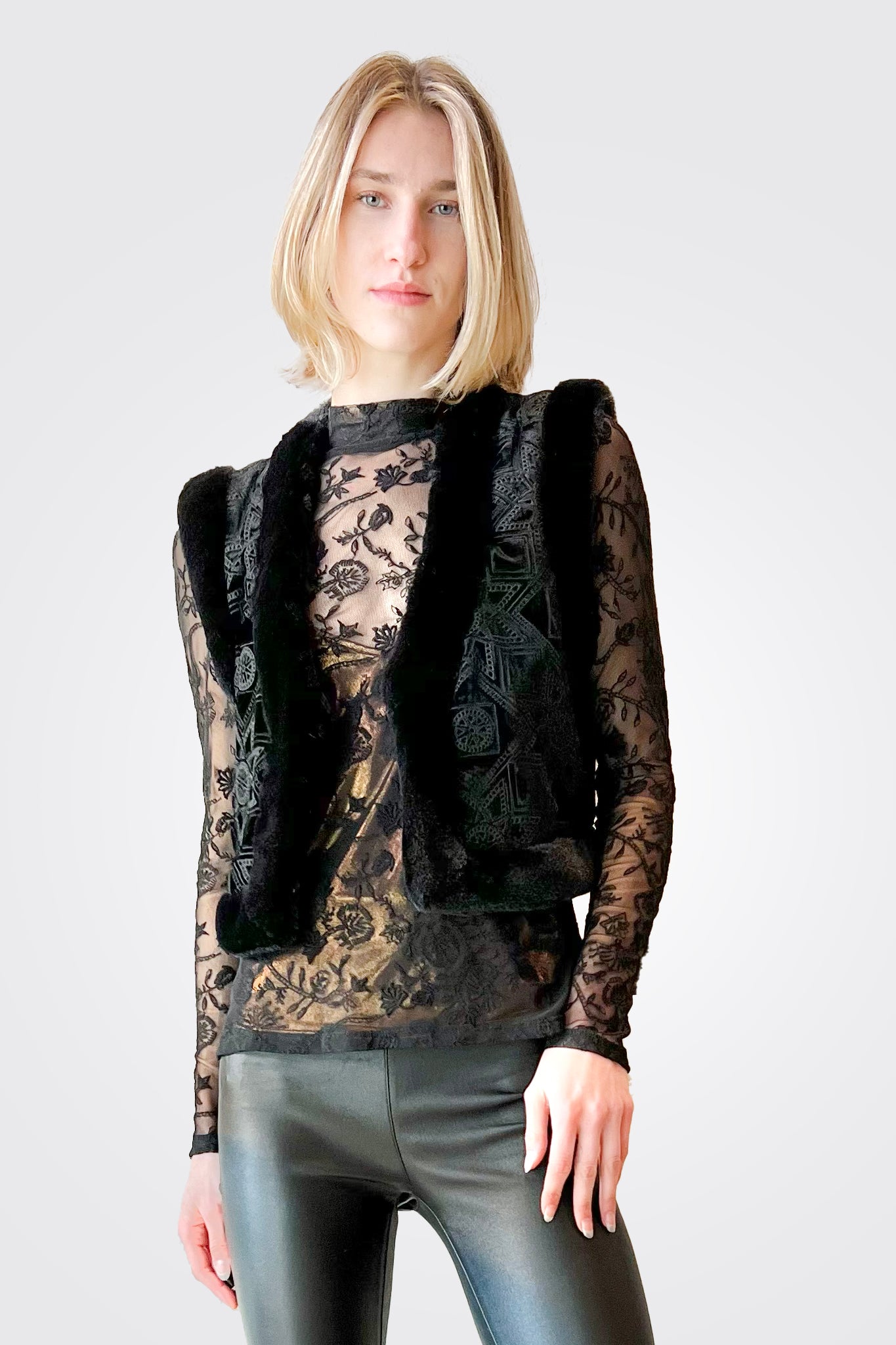 Morningside Silk Vest - Black by Johnny Was — view 3