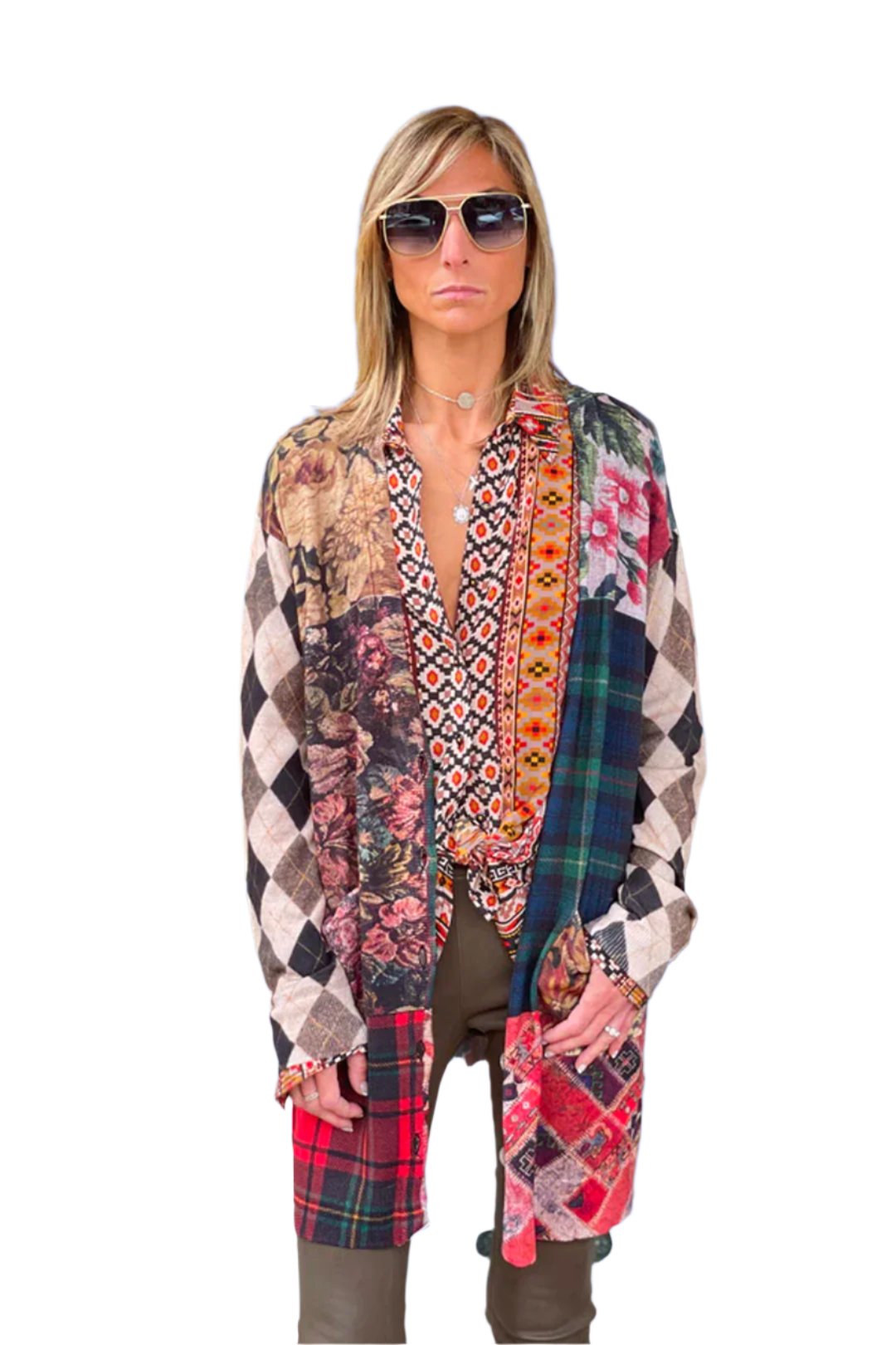 Pattern Coat - Multicolor by Vilagallo | 25 South Boutiques