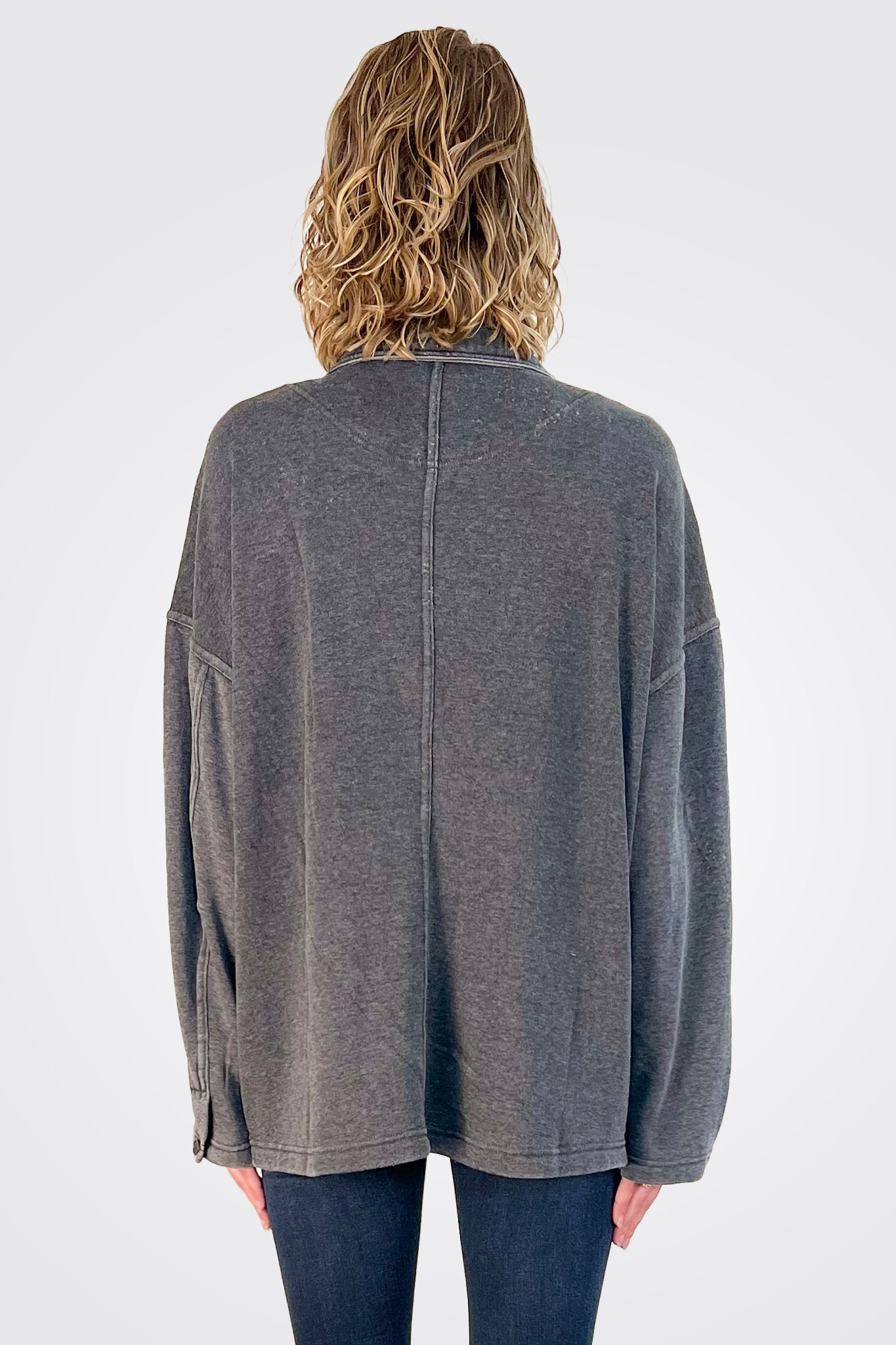 Fleece Blazer - Charcoal by Vintage Havana — view 3