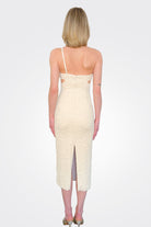 Papillon Jacquard One Shoulder Midi Dress - Beige by PatBo — alternate view