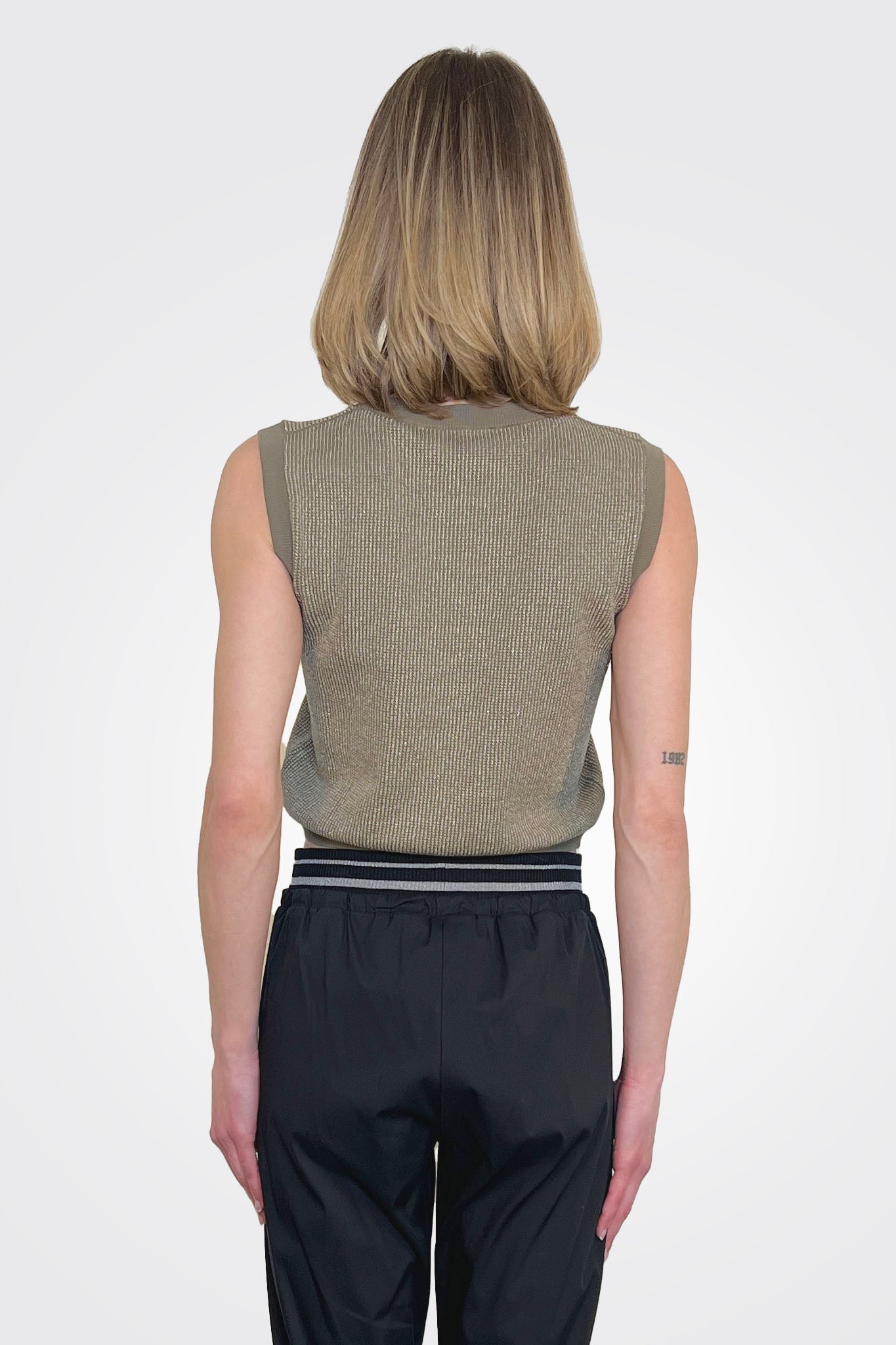 Sweater Vest - Khaki by Gran Sasso — alternate view