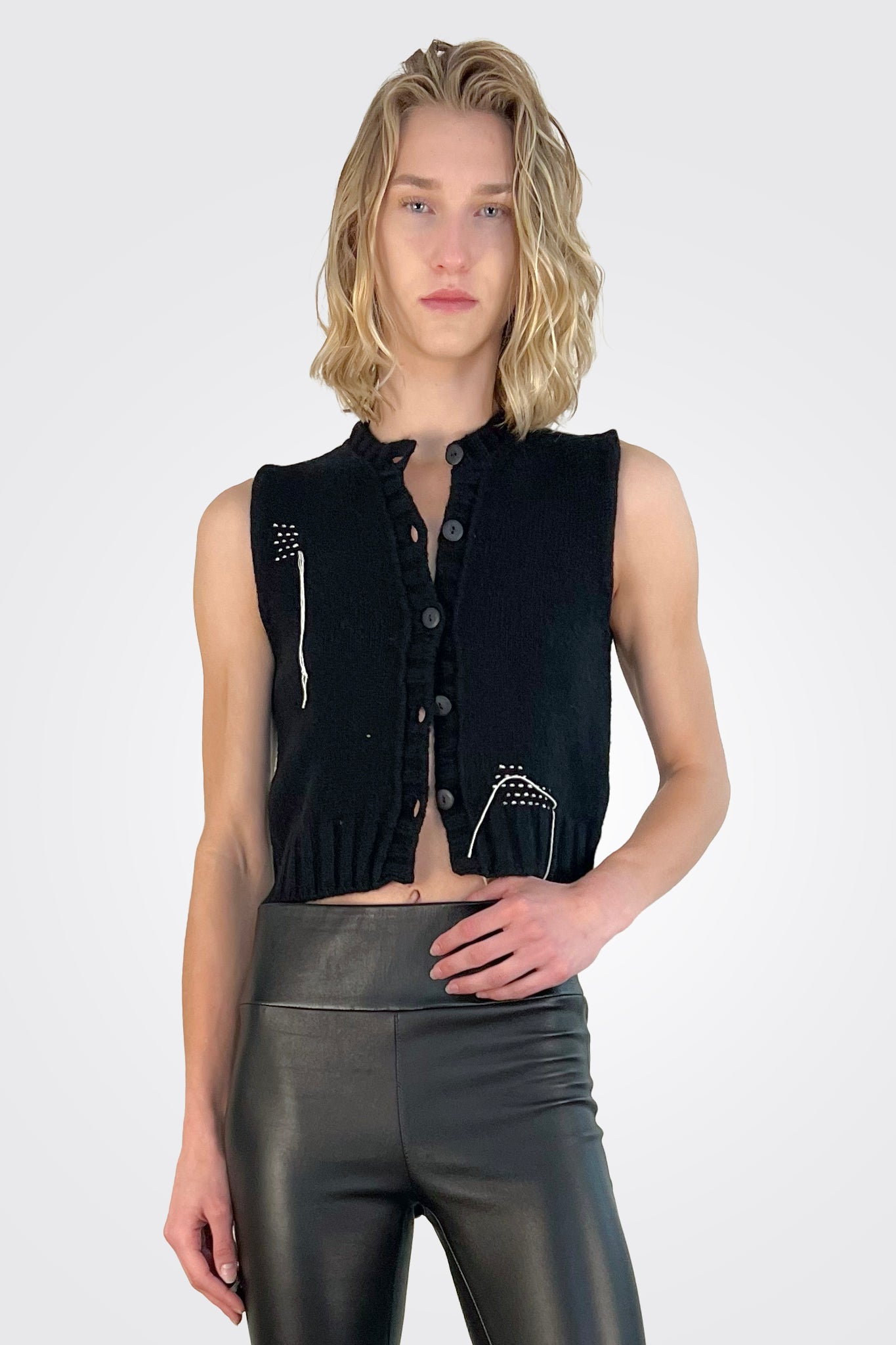 Cardigan Vest - Black by Serie Numerica | 25 South Boutiques