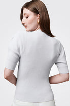 Short Sleeve Ribbed Crewneck - White by Autumn Cashmere — alternate view