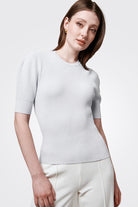 Short Sleeve Ribbed Crewneck - White by Autumn Cashmere | 25 South Boutiques