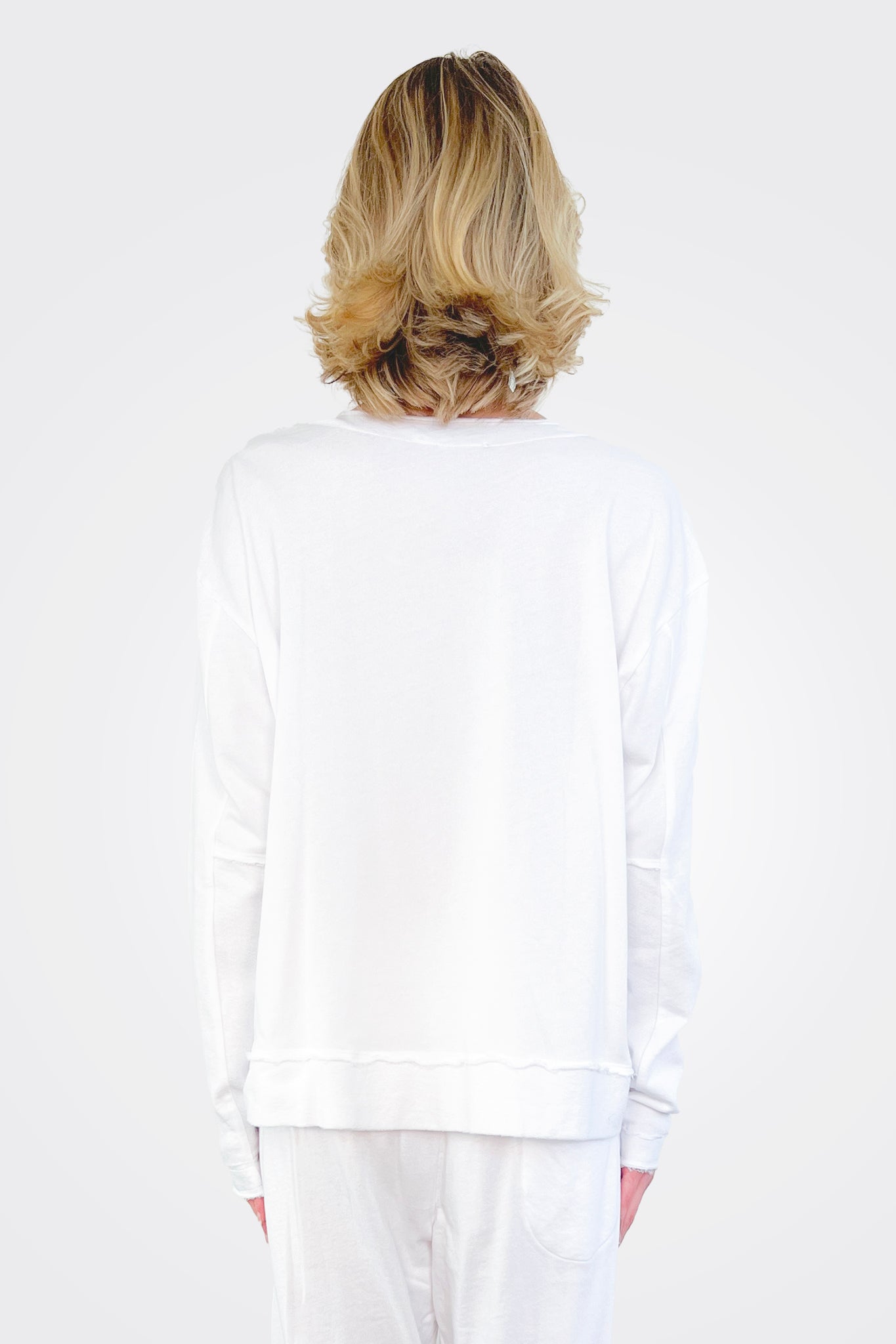 Light Sweat Cardigan - White by Kristensen — alternate view