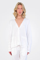 Light Sweat Cardigan - White by Kristensen | 25 South Boutiques