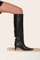 Wally Tall Leather Boot - Black by STAUD — view 4