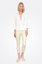 Flow Seam Blouse - White by Peserico — view 3