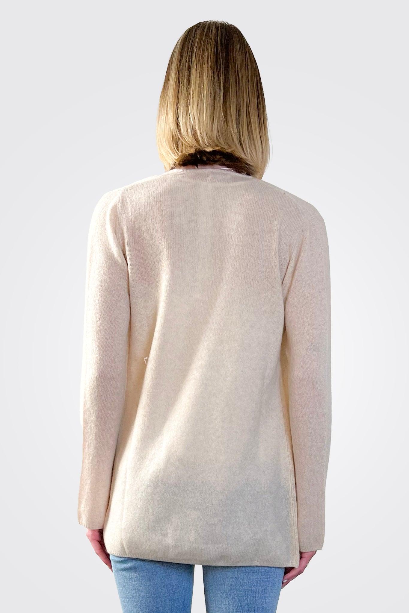 Cashmere Open Duster - Wheat by Minnie Rose — alternate view