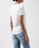 Slub Jersey Classic V-Neck Tee - White by ATM — alternate view