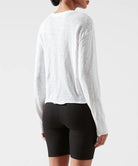 Slub Jersey Long Sleeve Destroyed Wash Crop Tee - White by ATM — alternate view