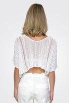 Crop Knit Tunic - White by Studio B3 — alternate view
