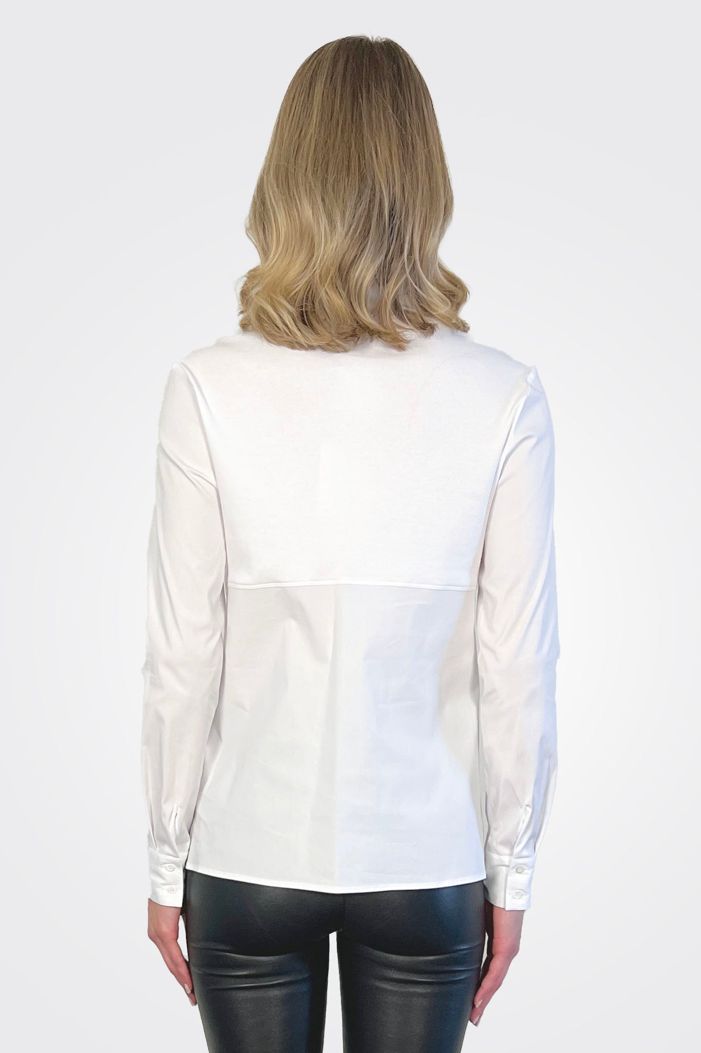 Beaded Collar Detail Shirt - White by Peserico — alternate view