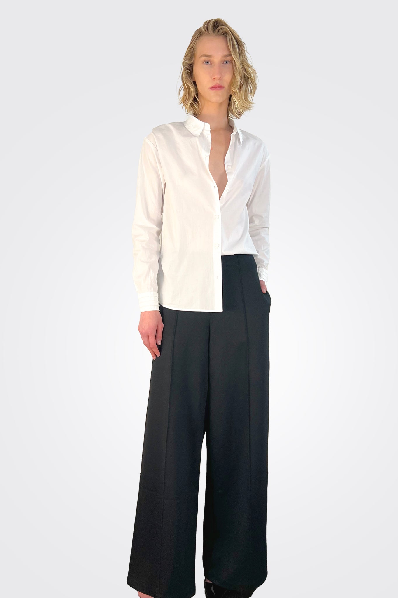 Button Up Shirt - White by Kristensen — alternate view