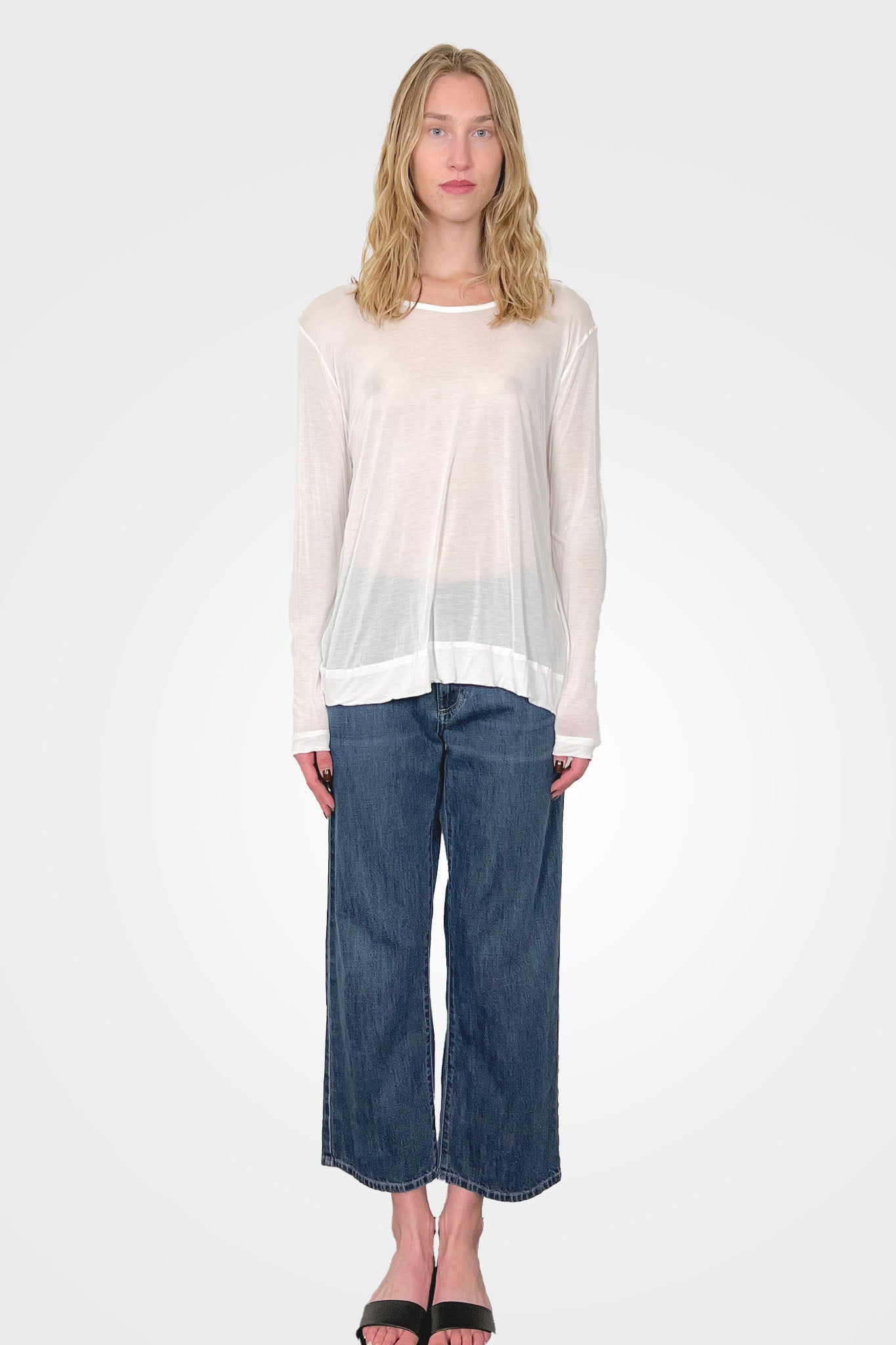 Long Sleeve Blouse - White by Private 0204 — alternate view