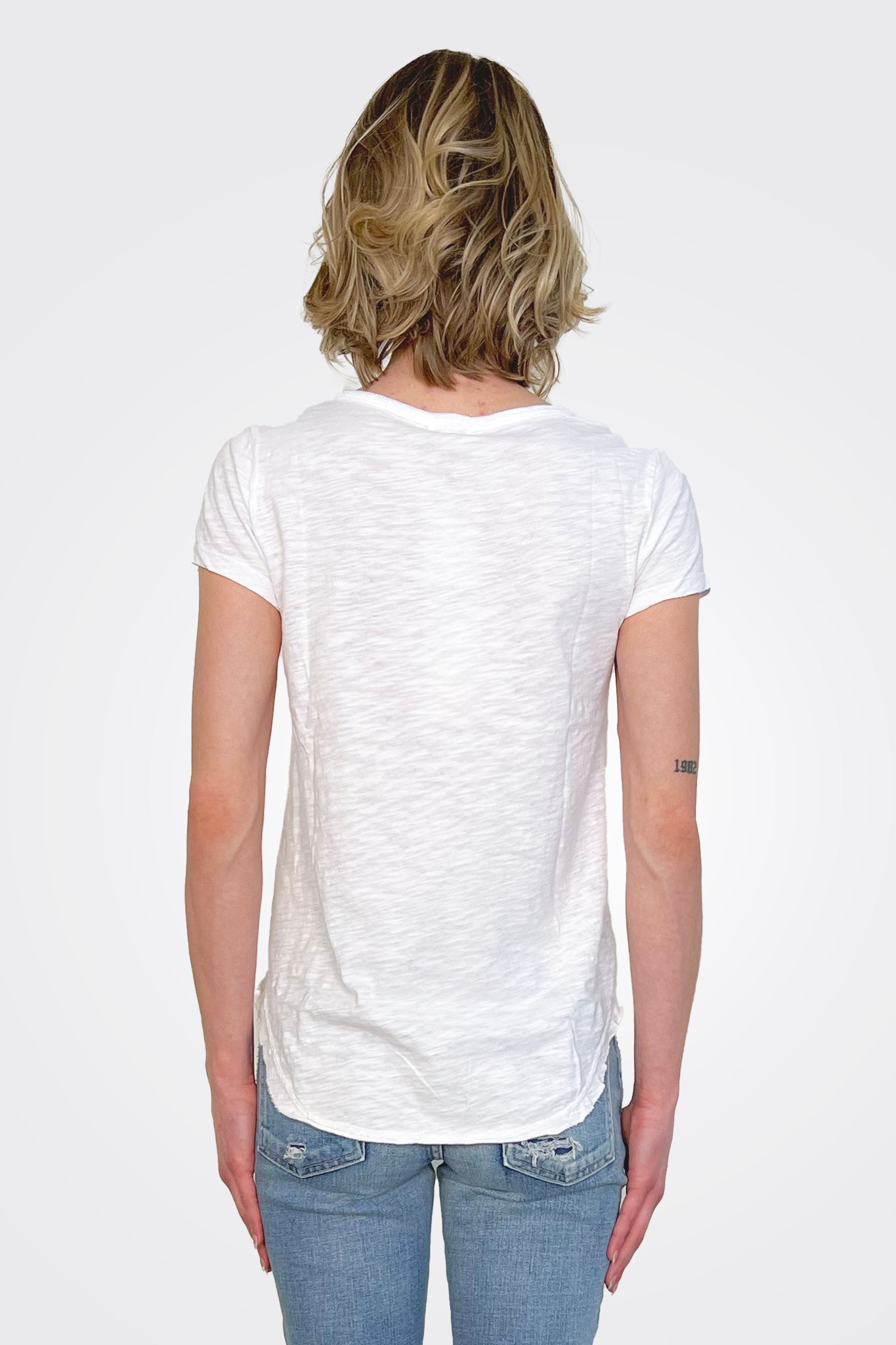V Neck Tee - White by Dylan — alternate view