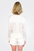Tie Front Shirt - White by CP Shades — alternate view