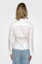 Tied Neck Blouse - White by Moschino — view 3