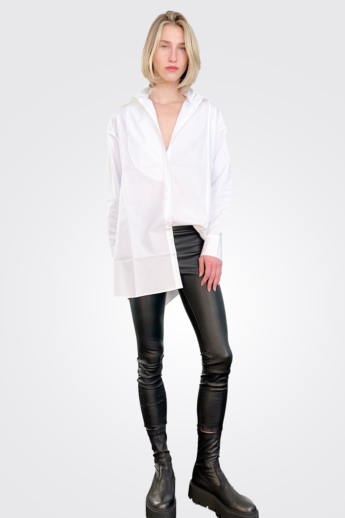 Detailed Button Up Shirt - White by Isabel Benenato — view 4