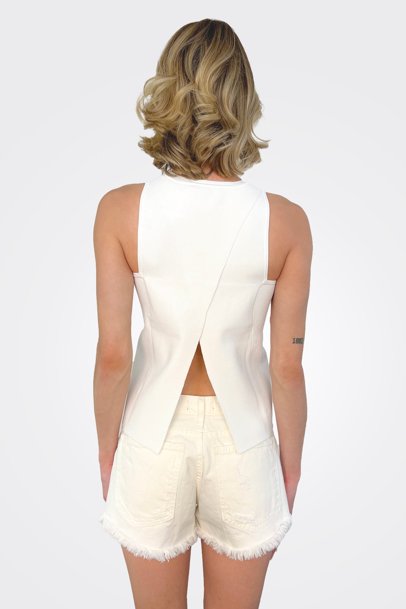 Open Back Halter - White by Autumn Cashmere — alternate view