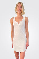 Cut V Easy Dress - White by Bobi — alternate view