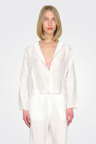 Crop Boxy Shirt - White by Transit Par-Such — alternate view