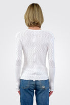 Long Sleeve Crew Neck Top - White by Pete — view 3