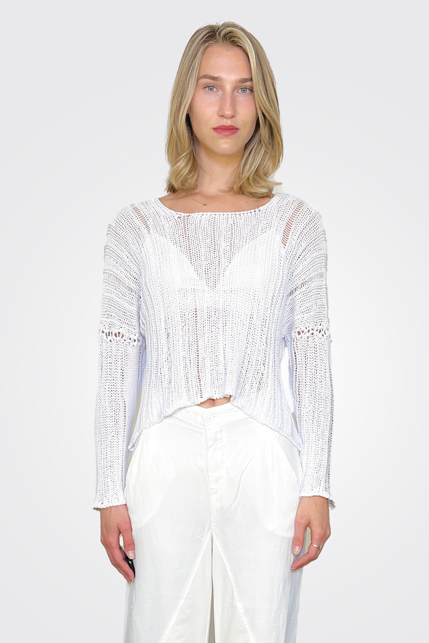 Knit Tunic - White by Studio B3 | 25 South Boutiques
