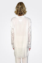 Silk Oversized Button Down - White by Private 0204 — view 3