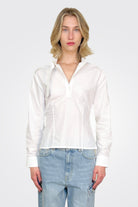 Tied Neck Blouse - White by Moschino — alternate view