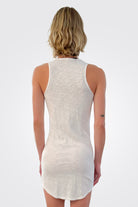 Cut V Easy Dress - White by Bobi — view 3