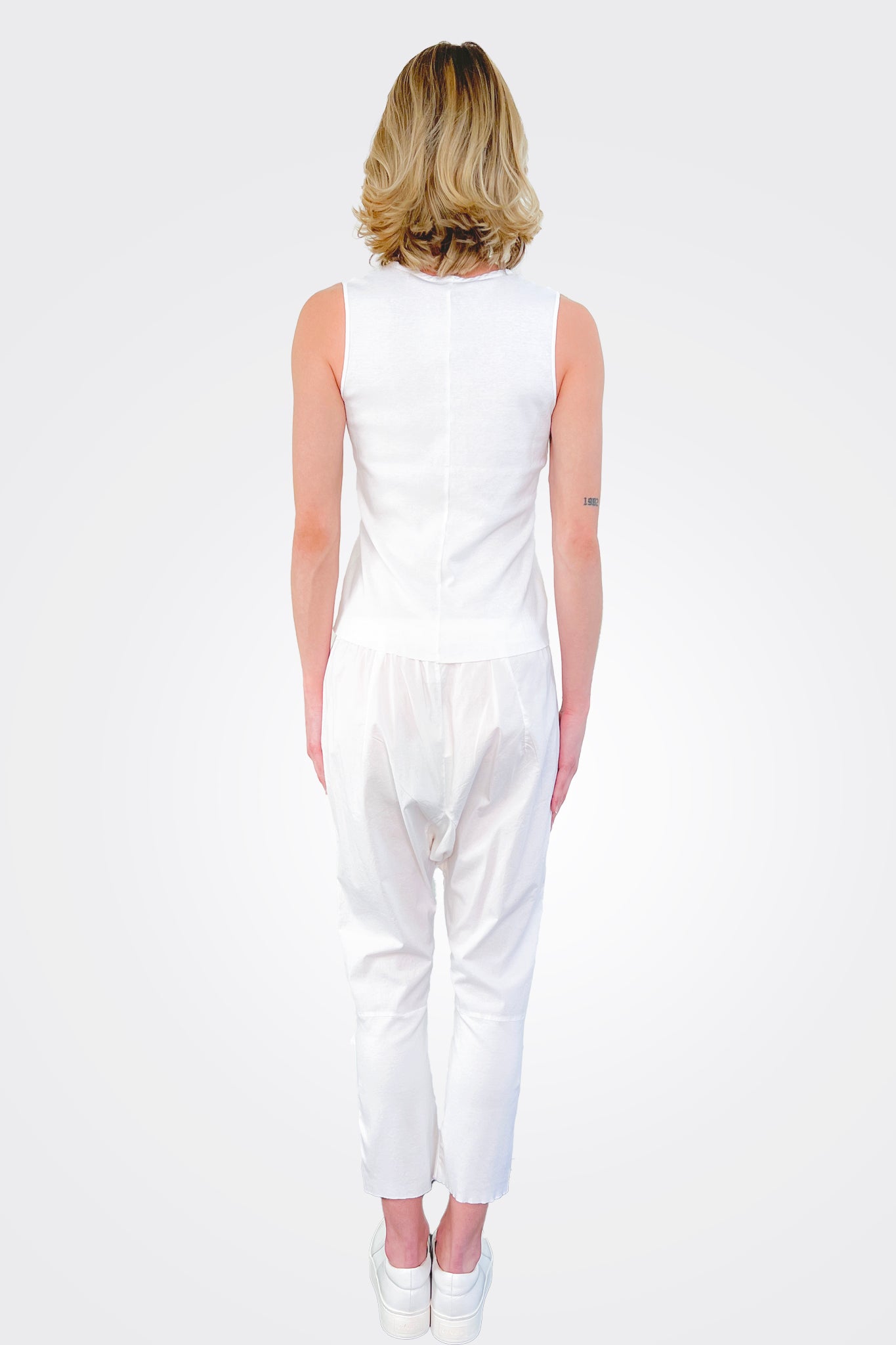 Cotton Rib Top - White by Kristensen — view 4