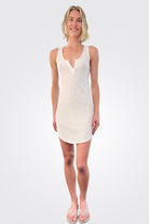 Cut V Easy Dress - White by Bobi | 25 South Boutiques