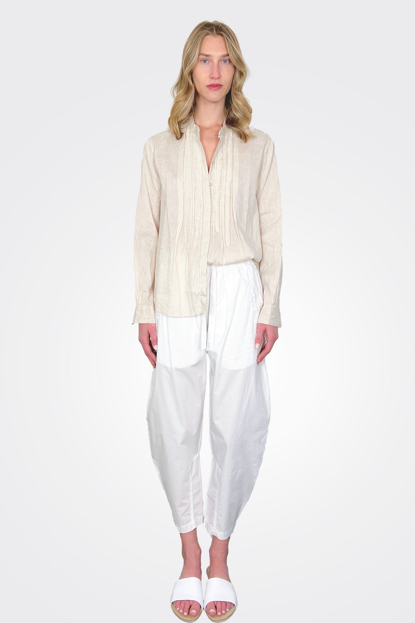 Basic Cotton Easy Pants - White by Kristensen | 25 South Boutiques