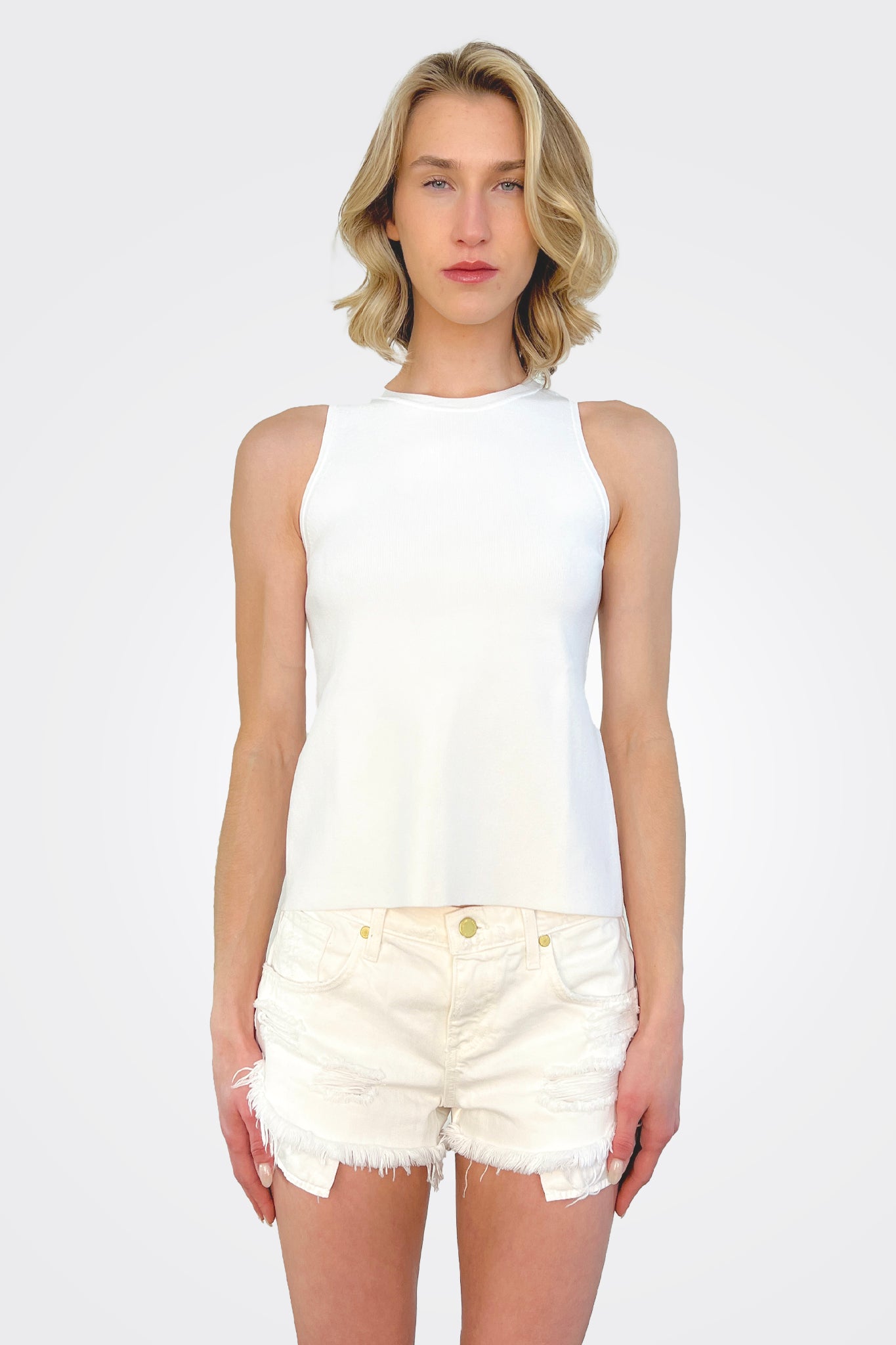 Open Back Halter - White by Autumn Cashmere | 25 South Boutiques