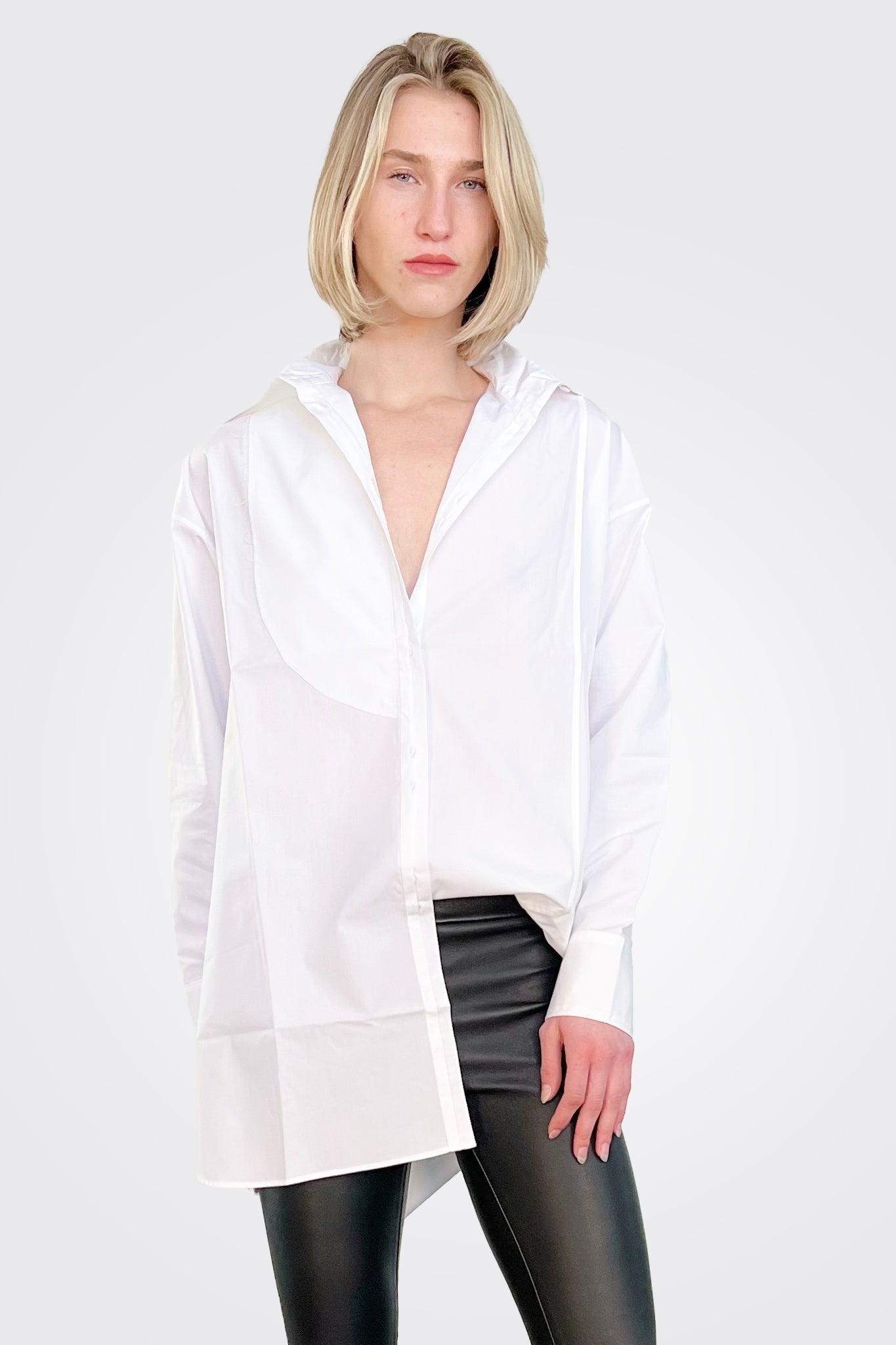Detailed Button Up Shirt - White by Isabel Benenato — view 3