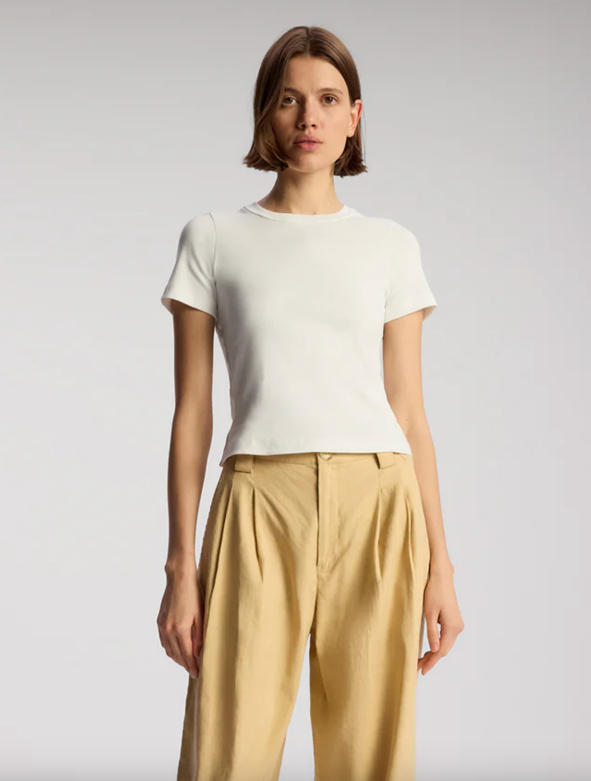 Paloma Cotton Rib Baby Tee - White by A.L.C | 25 South Boutiques