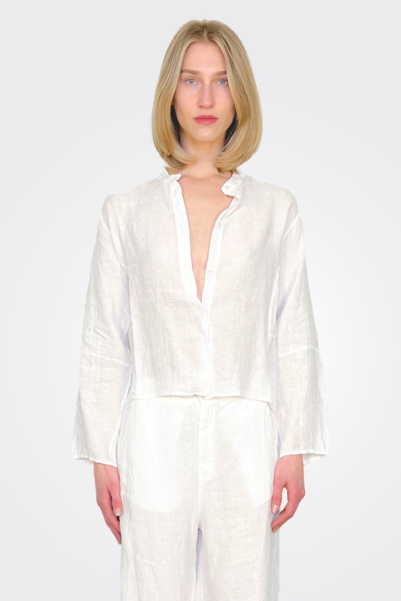 Crop Boxy Shirt - White by Transit Par-Such | 25 South Boutiques