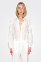 Crop Boxy Shirt - White by Transit Par-Such | 25 South Boutiques