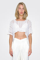 Crop Knit Tunic - White by Studio B3 | 25 South Boutiques